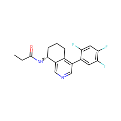 CCC(=O)N[C@@H]1CCCc2c(-c3cc(F)c(F)cc3F)cncc21 ZINC000205717008