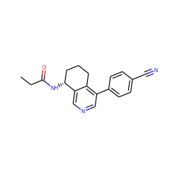 CCC(=O)N[C@@H]1CCCc2c(-c3ccc(C#N)cc3)cncc21 ZINC000205705537