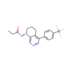 CCC(=O)N[C@@H]1CCCc2c(-c3ccc(C(F)(F)F)cc3)cncc21 ZINC000205707036