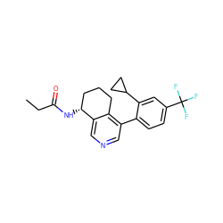 CCC(=O)N[C@@H]1CCCc2c(-c3ccc(C(F)(F)F)cc3C3CC3)cncc21 ZINC000205708147