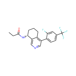 CCC(=O)N[C@@H]1CCCc2c(-c3ccc(C(F)(F)F)cc3F)cncc21 ZINC000220259574