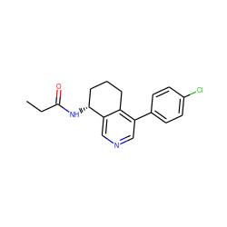 CCC(=O)N[C@@H]1CCCc2c(-c3ccc(Cl)cc3)cncc21 ZINC000220256111