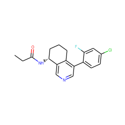 CCC(=O)N[C@@H]1CCCc2c(-c3ccc(Cl)cc3F)cncc21 ZINC000220254191