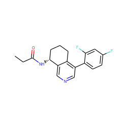 CCC(=O)N[C@@H]1CCCc2c(-c3ccc(F)cc3F)cncc21 ZINC000205717051