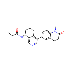 CCC(=O)N[C@@H]1CCCc2c(-c3ccc4c(c3)CCC(=O)N4C)cncc21 ZINC000204979304