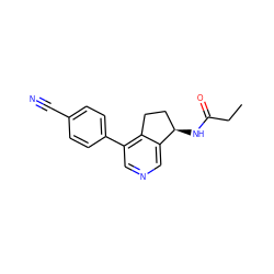 CCC(=O)N[C@@H]1CCc2c(-c3ccc(C#N)cc3)cncc21 ZINC000205706953