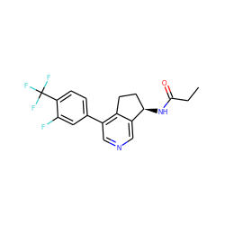 CCC(=O)N[C@@H]1CCc2c(-c3ccc(C(F)(F)F)c(F)c3)cncc21 ZINC000205711023