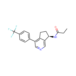 CCC(=O)N[C@@H]1CCc2c(-c3ccc(C(F)(F)F)cc3)cncc21 ZINC000205714662