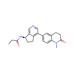 CCC(=O)N[C@@H]1CCc2c(-c3ccc4c(c3)CCC(=O)N4C)cncc21 ZINC000204987300