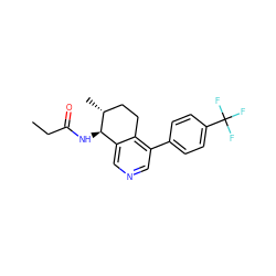 CCC(=O)N[C@@H]1c2cncc(-c3ccc(C(F)(F)F)cc3)c2CC[C@H]1C ZINC000205713366