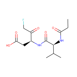 CCC(=O)N[C@H](C(=O)N[C@@H](CC(=O)O)C(=O)CF)C(C)C ZINC000028393143