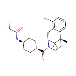 CCC(=O)N[C@H]1CC[C@@H](C(=O)N2CC[C@@]3(C)c4cccc(O)c4C[C@@H]2C3(C)C)CC1 ZINC001772570445