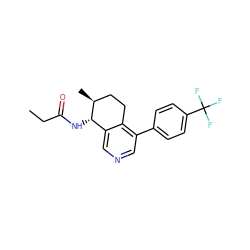 CCC(=O)N[C@H]1c2cncc(-c3ccc(C(F)(F)F)cc3)c2CC[C@@H]1C ZINC000205713392