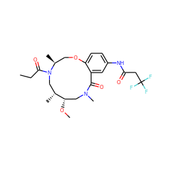 CCC(=O)N1C[C@@H](C)[C@@H](OC)CN(C)C(=O)c2cc(NC(=O)CC(F)(F)F)ccc2OC[C@@H]1C ZINC000095864773