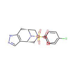 CCC(=O)N1C[C@@H]2c3cn[nH]c3C[C@H](C1)N2S(=O)(=O)c1ccc(Cl)cc1 ZINC000045284613