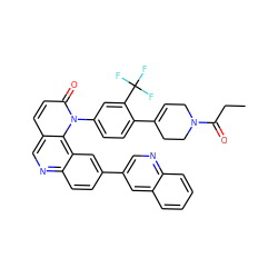 CCC(=O)N1CC=C(c2ccc(-n3c(=O)ccc4cnc5ccc(-c6cnc7ccccc7c6)cc5c43)cc2C(F)(F)F)CC1 ZINC000064549519