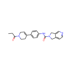 CCC(=O)N1CC=C(c2ccc(NC(=O)N3Cc4ccncc4C3)cc2)CC1 ZINC000166576696