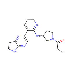 CCC(=O)N1CC[C@@H](Nc2ncccc2-c2cnc3[nH]ccc3n2)C1 ZINC000169031370