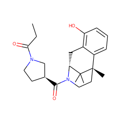 CCC(=O)N1CC[C@H](C(=O)N2CC[C@@]3(C)c4cccc(O)c4C[C@@H]2C3(C)C)C1 ZINC000201097048