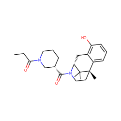 CCC(=O)N1CCC[C@H](C(=O)N2CC[C@@]3(C)c4cccc(O)c4C[C@@H]2C3(C)C)C1 ZINC000201104711