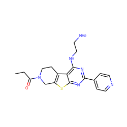 CCC(=O)N1CCc2c(sc3nc(-c4ccncc4)nc(NCCN)c23)C1 ZINC000223689720