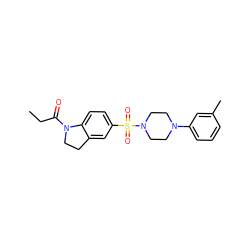 CCC(=O)N1CCc2cc(S(=O)(=O)N3CCN(c4cccc(C)c4)CC3)ccc21 ZINC000166859200