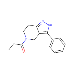 CCC(=O)N1CCc2n[nH]c(-c3ccccc3)c2C1 ZINC000008743818