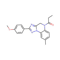 CCC(=O)N1Cc2nc(-c3ccc(OC)cc3)nn2-c2cc(C)ccc21 ZINC000299840902