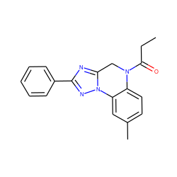 CCC(=O)N1Cc2nc(-c3ccccc3)nn2-c2cc(C)ccc21 ZINC000299840975