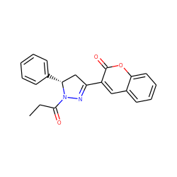 CCC(=O)N1N=C(c2cc3ccccc3oc2=O)C[C@H]1c1ccccc1 ZINC000034640619