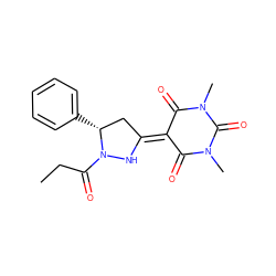 CCC(=O)N1NC(=C2C(=O)N(C)C(=O)N(C)C2=O)C[C@H]1c1ccccc1 ZINC000005437207