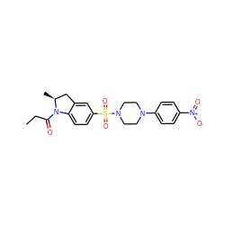 CCC(=O)N1c2ccc(S(=O)(=O)N3CCN(c4ccc([N+](=O)[O-])cc4)CC3)cc2C[C@@H]1C ZINC000015962716