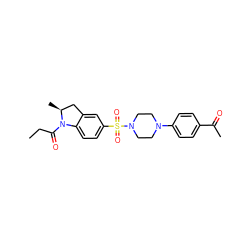 CCC(=O)N1c2ccc(S(=O)(=O)N3CCN(c4ccc(C(C)=O)cc4)CC3)cc2C[C@@H]1C ZINC000066139184