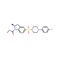 CCC(=O)N1c2ccc(S(=O)(=O)N3CCN(c4ccc(Cl)cc4)CC3)cc2C[C@@H]1C ZINC000066138413