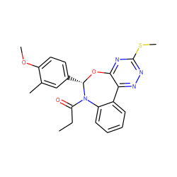 CCC(=O)N1c2ccccc2-c2nnc(SC)nc2O[C@H]1c1ccc(OC)c(C)c1 ZINC000001007185