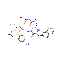 CCC(=O)NC(=O)N(C)CC(=O)N[C@@H](Cc1ccc2ccccc2c1)C(=O)NCCCC[C@@H](CO)N(CC(C)C)S(=O)(=O)c1ccc(N)cc1 ZINC000169702512