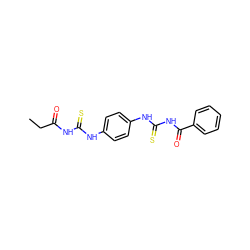 CCC(=O)NC(=S)Nc1ccc(NC(=S)NC(=O)c2ccccc2)cc1 ZINC000001141672