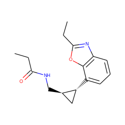 CCC(=O)NC[C@@H]1C[C@H]1c1cccc2nc(CC)oc12 ZINC000038815988