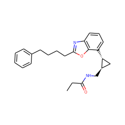 CCC(=O)NC[C@@H]1C[C@H]1c1cccc2nc(CCCCc3ccccc3)oc12 ZINC000038896133