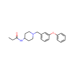 CCC(=O)NC1CCN(Cc2cccc(Oc3ccccc3)c2)CC1 ZINC000013686211