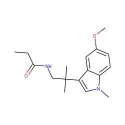 CCC(=O)NCC(C)(C)c1cn(C)c2ccc(OC)cc12 ZINC000036188160