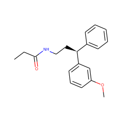 CCC(=O)NCC[C@@H](c1ccccc1)c1cccc(OC)c1 ZINC000035075359