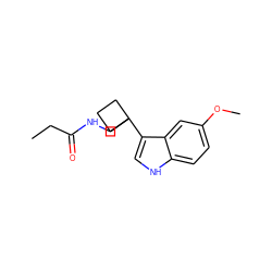 CCC(=O)NCC1(c2c[nH]c3ccc(OC)cc23)CCC1 ZINC000036188172