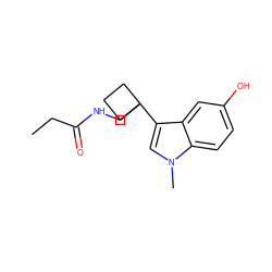 CCC(=O)NCC1(c2cn(C)c3ccc(O)cc23)CCC1 ZINC000036188188