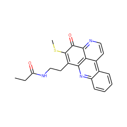 CCC(=O)NCCC1=C(SC)C(=O)c2nccc3c2c1nc1ccccc13 ZINC000103174001