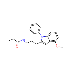 CCC(=O)NCCCc1cc2c(OC)cccc2n1-c1ccccc1 ZINC000013863804