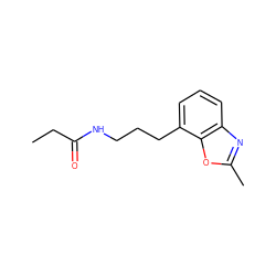 CCC(=O)NCCCc1cccc2nc(C)oc12 ZINC000027213443