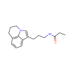 CCC(=O)NCCCc1cn2c3c(cccc13)CCC2 ZINC000028712589