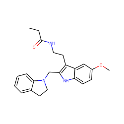 CCC(=O)NCCc1c(CN2CCc3ccccc32)[nH]c2ccc(OC)cc12 ZINC000040859858