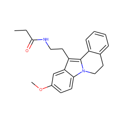 CCC(=O)NCCc1c2n(c3ccc(OC)cc13)CCc1ccccc1-2 ZINC000013494153